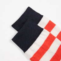 Finisterre Last Long Striped Socks - Ember / White / Navy thumbnail