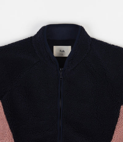 Folk Puzzle Zip Fleece - Navy