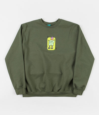 Frog Napkin Friend Crewneck Sweatshirt - Army