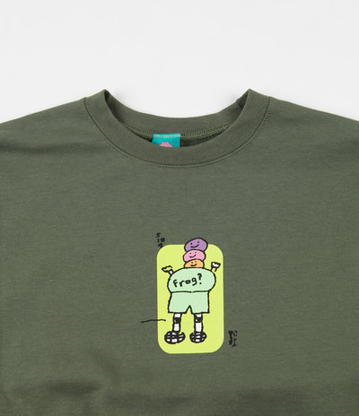 Frog Napkin Friend Crewneck Sweatshirt - Army