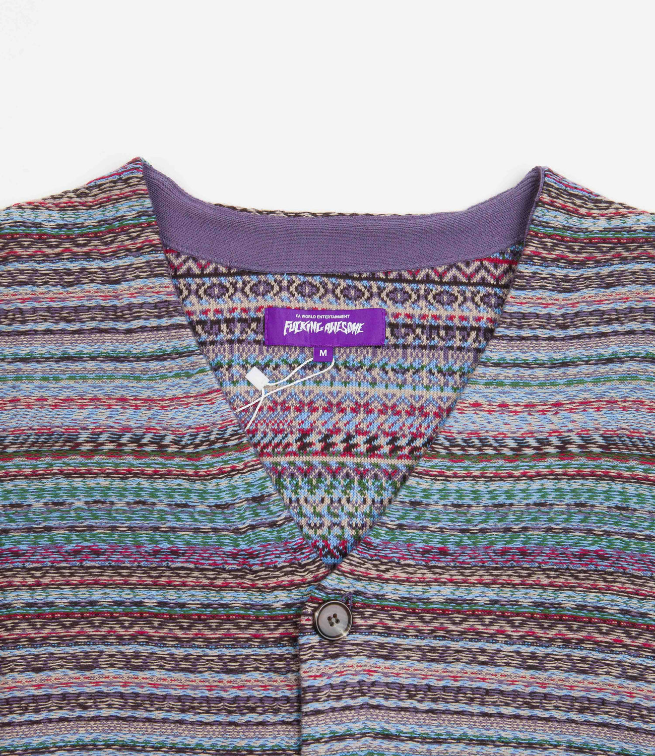 Fucking Awesome Dill Painting Intarsia Cardigan - Purple | Flatspot