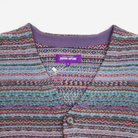 Fucking Awesome Dill Painting Intarsia Cardigan - Purple thumbnail