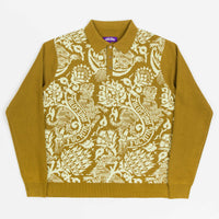 Fucking Awesome Fancy Knit Long Sleeve Polo Shirt - Gold / Ivory thumbnail