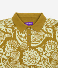 Fucking Awesome Fancy Knit Long Sleeve Polo Shirt - Gold / Ivory