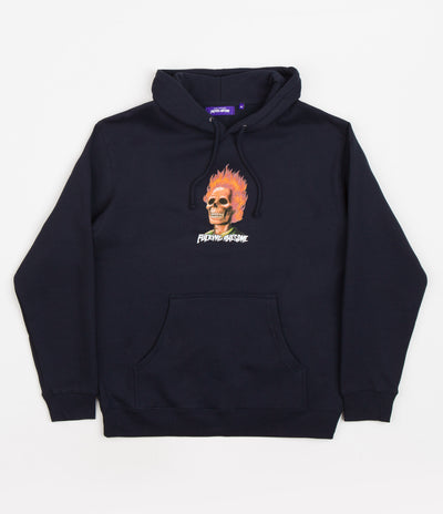 Fucking Awesome Flame Skull Hoodie - Navy