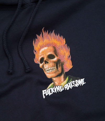 Fucking Awesome Flame Skull Hoodie - Navy