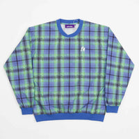 Fucking Awesome Flannel Print Windbreaker Sweatshirt - Blue thumbnail