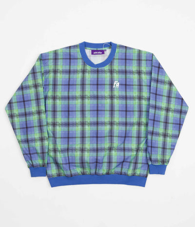 Fucking Awesome Flannel Print Windbreaker Sweatshirt - Blue