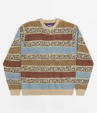 Fucking Awesome Inverted Wanto Brushed Crewneck Sweatshirt - Tan / Multi