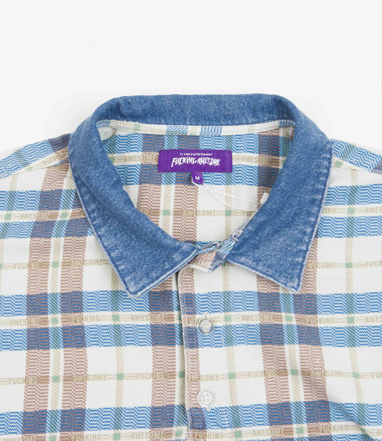 Fucking Awesome Printed Plaid Shirt - White / Blue | Flatspot