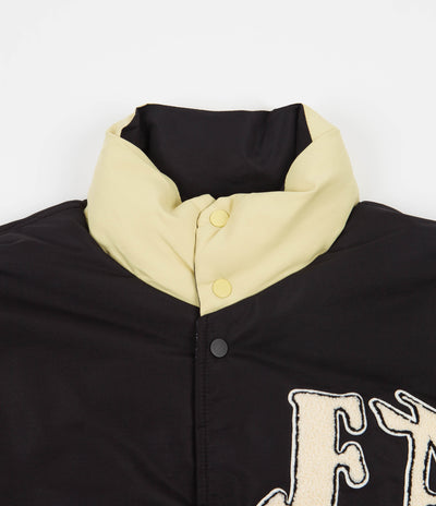 Fucking Awesome Reversible Varsity Puffer Jacket - Black / Cream