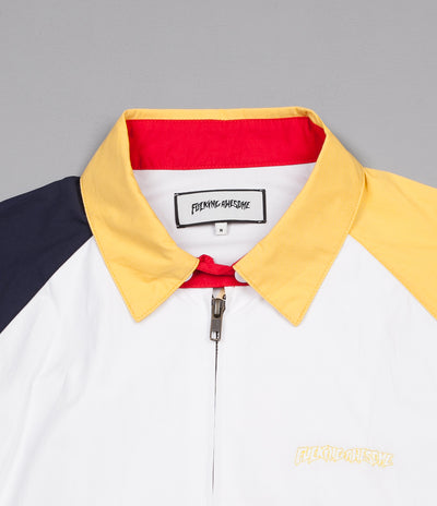 Fucking Awesome Smile Cry Windbreaker Jacket - White / Yellow