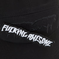 Fucking Awesome Velcro Volley Strapback Cap - Black | Flatspot