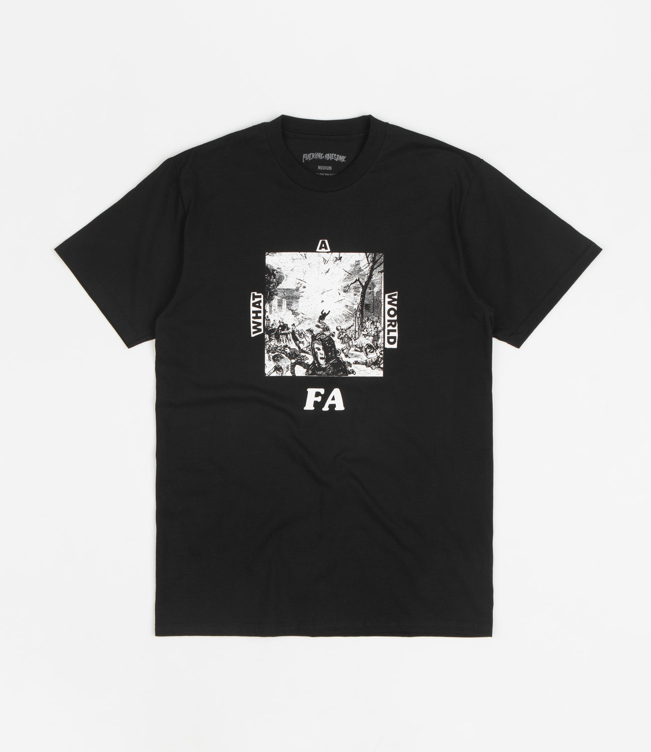 Fucking Awesome What A World T-Shirt - Black | Flatspot