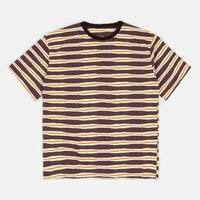 Good Measure M-4 Surf Stripe T-Shirt - Brown / Yellow thumbnail