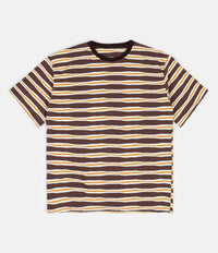 Good Measure M-4 Surf Stripe T-Shirt - Brown / Yellow