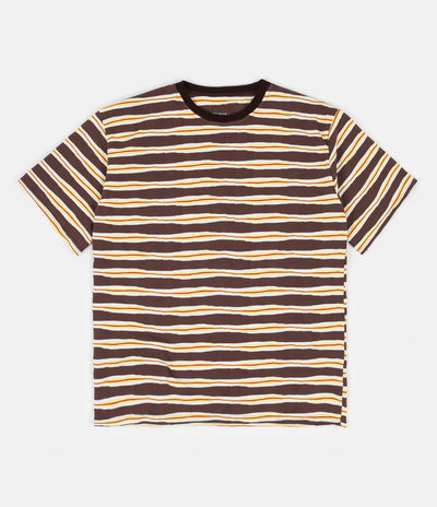 Good Measure M-4 Surf Stripe T-Shirt - Brown / Yellow