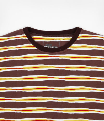 Good Measure M-4 Surf Stripe T-Shirt - Brown / Yellow