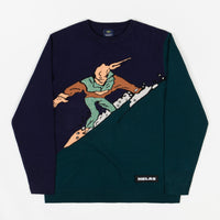 Helas Himalaya Knitted Sweatshirt - Navy / Green thumbnail