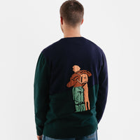 Helas Himalaya Knitted Sweatshirt - Navy / Green thumbnail