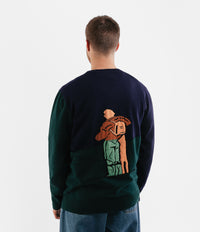 Helas Himalaya Knitted Sweatshirt - Navy / Green