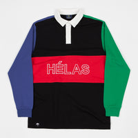 Helas Melemele Long Sleeve Rugby Polo Shirt - Black thumbnail