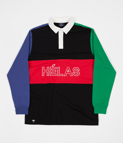 Helas Melemele Long Sleeve Rugby Polo Shirt - Black