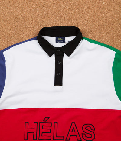 Helas Melemele Long Sleeve Rugby Polo Shirt - White