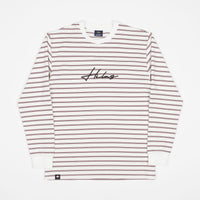 Helas Rayure Long Sleeve T-Shirt - White / Burgundy thumbnail