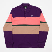 HUF Bayside Long Sleeve Polo Shirt - Purple thumbnail