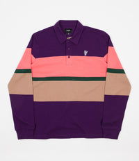 HUF Bayside Long Sleeve Polo Shirt - Purple