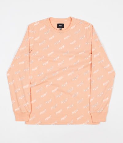 HUF Bolt All-Over Long Sleeve T-Shirt - Peach