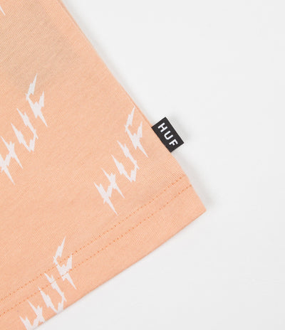 HUF Bolt All-Over Long Sleeve T-Shirt - Peach