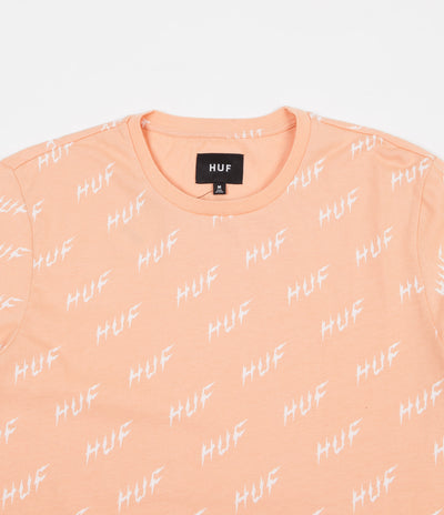 HUF Bolt All-Over Long Sleeve T-Shirt - Peach