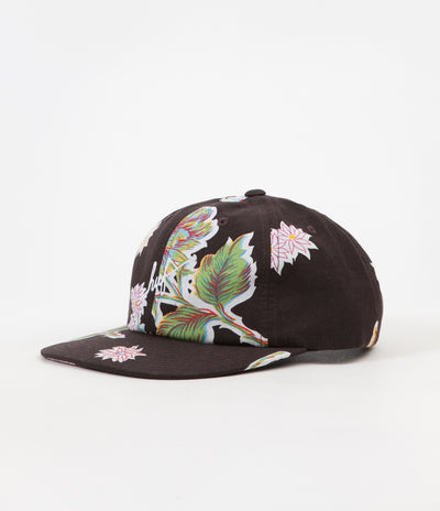 HUF Botanica Script 6 Panel Cap - Black