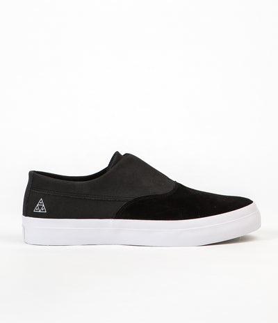 HUF Dylan Slip On Shoes - Black / Black / White