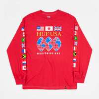 HUF Global Domination Long Sleeve T-Shirt - Scarlet thumbnail