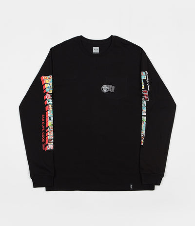 HUF Greetings Long Sleeve Pocket T-Shirt - Black