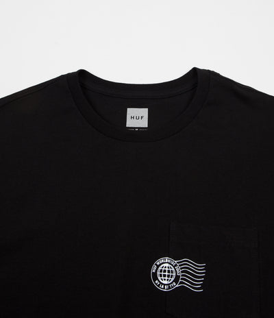 HUF Greetings Long Sleeve Pocket T-Shirt - Black