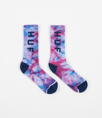 HUF OG Logo Tie Dye Socks - Purple