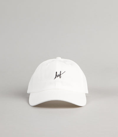 HUF Script Logo Curved Visor Cap - White