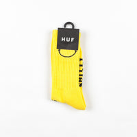 HUF Smiley Crew Socks - Yellow thumbnail