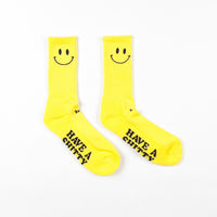 HUF Smiley Crew Socks - Yellow thumbnail