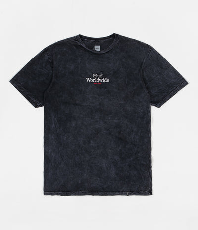 HUF Worldwide Acid Wash T-Shirt - Black