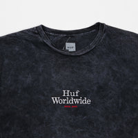 HUF Worldwide Acid Wash T-Shirt - Black thumbnail