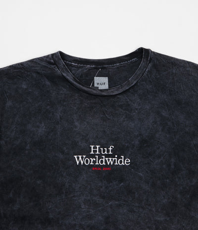 HUF Worldwide Acid Wash T-Shirt - Black