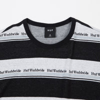 HUF Worldwide Stripe Knit T-Shirt - Black thumbnail