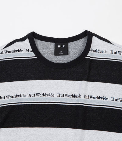 HUF Worldwide Stripe Knit T-Shirt - Black