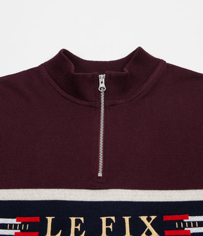 Le Fix Flag Bike Knit Sweatshirt - Maroon