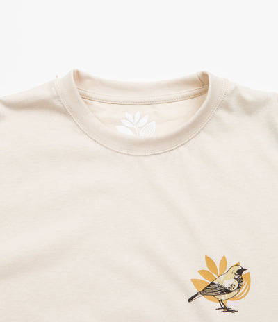 Magenta Bird Plant T-Shirt - Natural